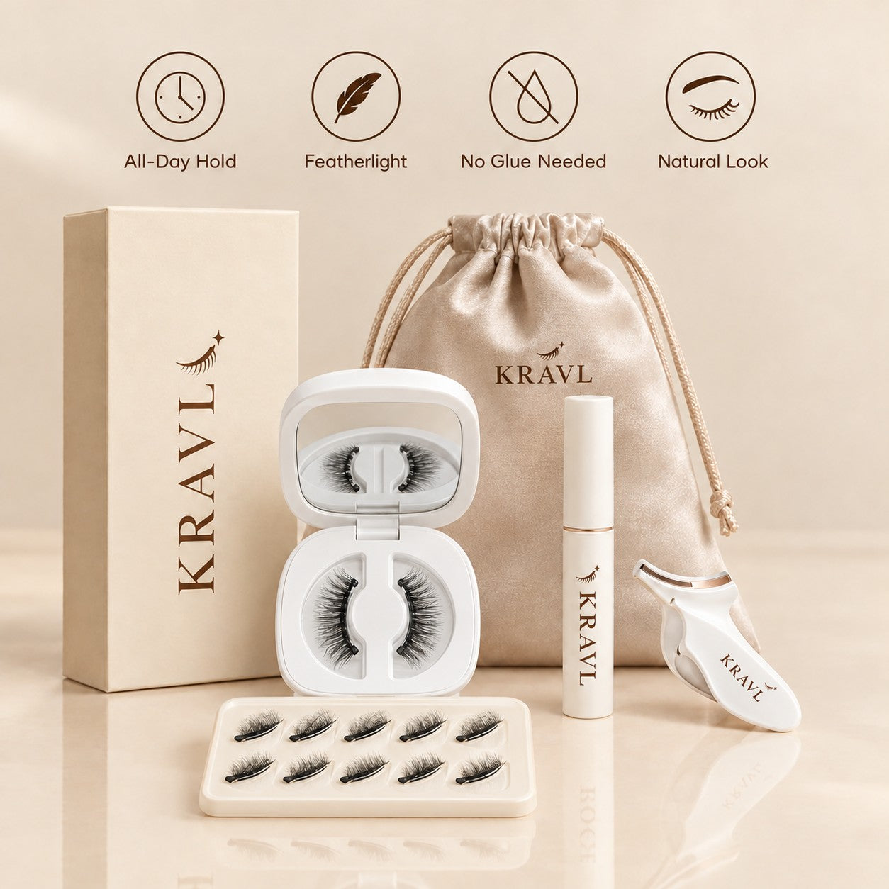 KRAVL Magnetic Lash Kit — everything in the kit